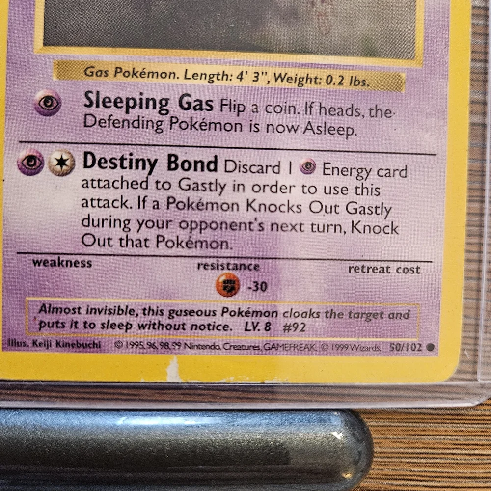 Pokemon Gastly 50/102 Trading Card